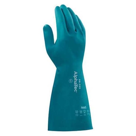 AlphaTec Chemical Resistant Gloves, Nitrile, 15 in L, 28 mil, Green, 8, 1 PR