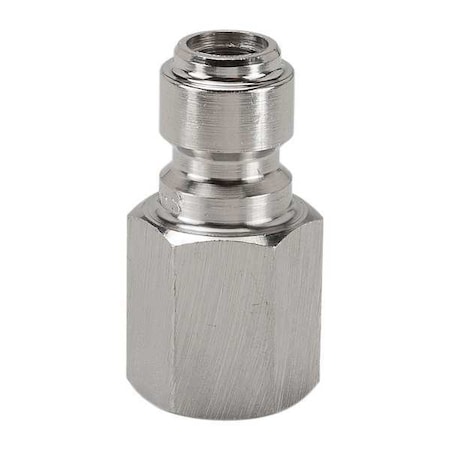 Hydraulic Quick Connect Hose Coupling, 316 Stainless Steel Body, Ball Lock, 1/4"-18 Thread Size