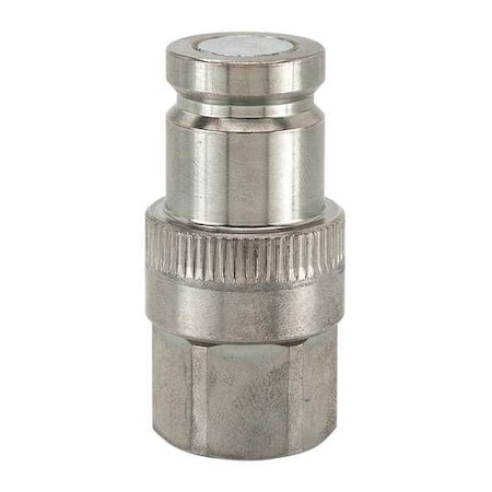 Hydraulic Quick Connect Hose Coupling, Steel Body, Push-to-Connect Lock, 1/2"-14 Thread Size