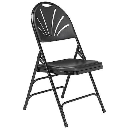 Folding Chair, Plastic, Black, PK4