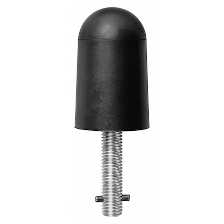 Door Stop, Molded Rubber, Black, 3-1/2"H x 2"W