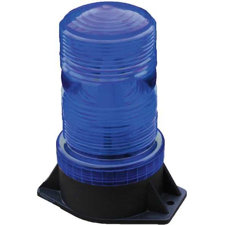 Warning Strobe, Blue, LED, 12 to 90VDC, Depth: 4 in