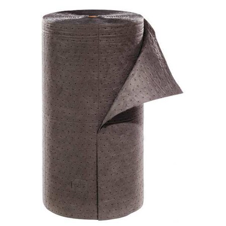 Sorbent Roll, 42 gal, 30 in x 200 ft, Universal, Gray, Polypropylene
