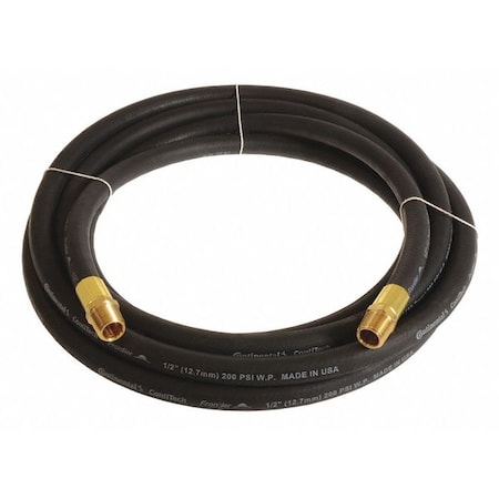 1/2" x 100 ft EPDM Coupled Air Hose 200 psi Black
