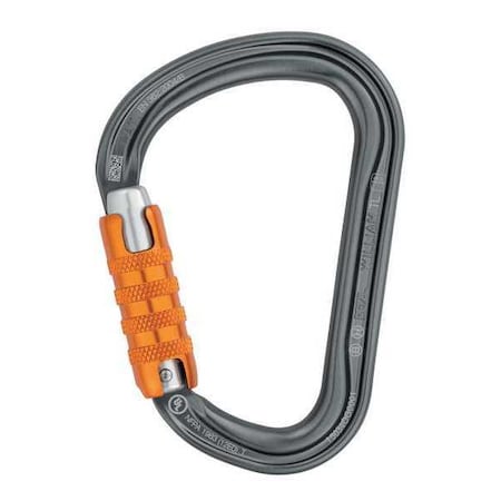 Carabiner, Auto-Lock, 5-5/16" Length, 1-3/16'' Gate Opening, Aluminum, Gray