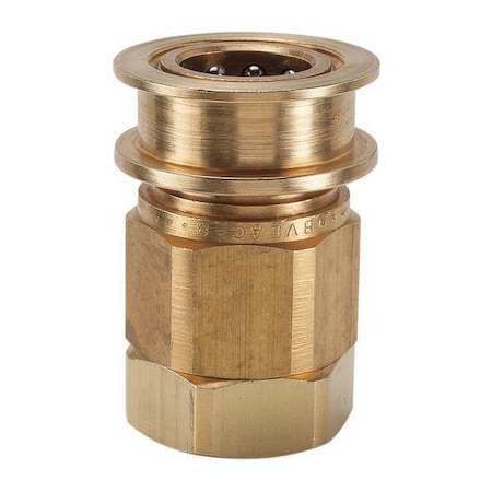 Hydraulic Quick Connect Hose Coupling, Brass Body, Sleeve Lock, 1/2"-14 Thread Size, EA Series