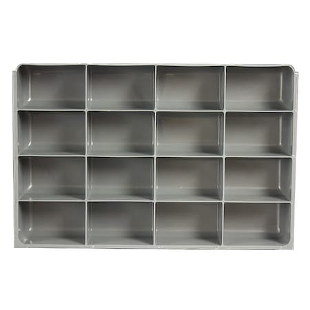 Compartment Drawer Insert with 16 compartments, Polypropylene, 2" H x 13-3/8 in W