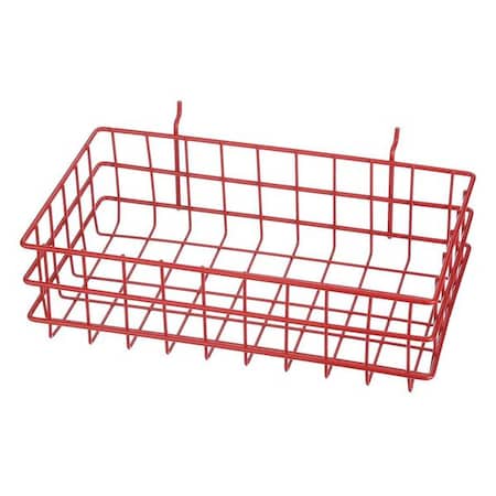 Rectangular Storage Basket, Steel, Red