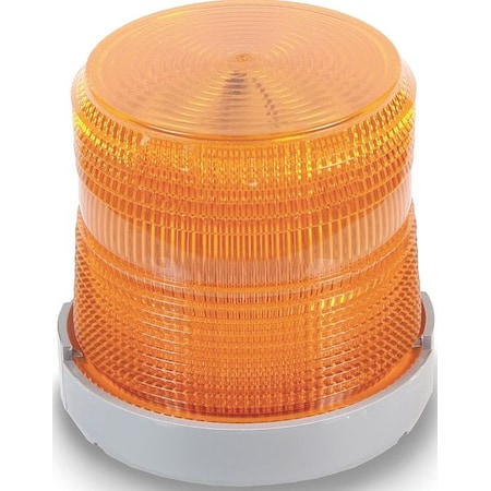 Warning Light, Amber, (6) LED, 120V AC, 65 FPM, 4 9/32 in Dia., Panel/Conduit