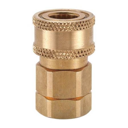 Hydraulic Quick Connect Hose Coupling, Brass Body, Sleeve Lock, 3/4"-14 Thread Size, H Series