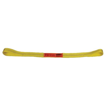 Web Sling, Type 3, 3 ft L, 1 in W, Nylon, Yellow