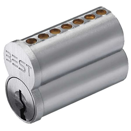 Interchangeable Core, Satin Chromium Plated, Keyway Type H