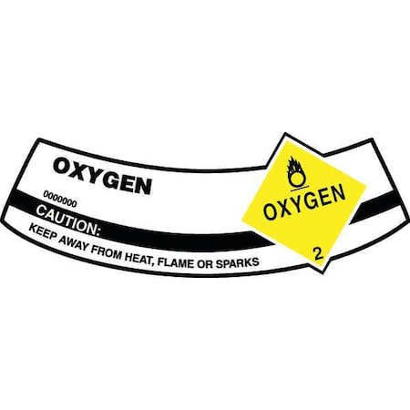 Cylinder Label, 2 in H, 5 1/4 in W, Vinyl, Arch, English, MCSLOXY