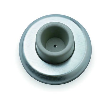 Concave Door Stop, Cast Brass, Gray