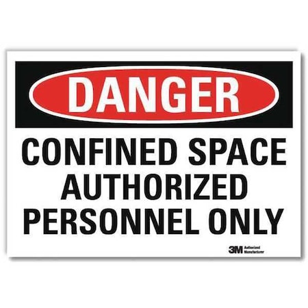 Danger Sign, 7 in W, 5 in H, Reflective Sheeting, White