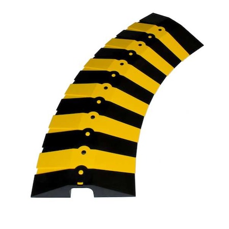 Cable Protector, 2-1/8 in H, 34 in L, 13-5/8 in W, 1 Channel, ABS, Black, Yellow