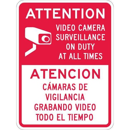 Property Sign, 24 in H, 18 in W, Aluminum, Vertical Rectangle, English, Spanish, T1-1078-HI_18x24