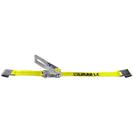Tiedown, RtchtStrapAsmbly, 3300 lb, Flat Hk, Color: Yellow