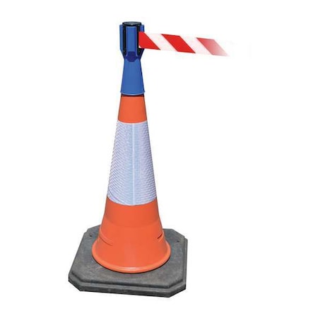 Retractable Barrier Tape, Blue, Blank