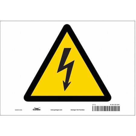 Electrical Sign,10" W,7" H,0.004" Thick, 485Z06
