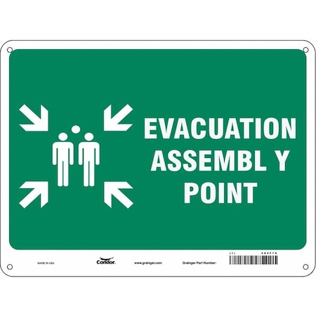 Safety Sign, 18 in Height, 24 in Width, Aluminum, Horizontal Rectangle, English