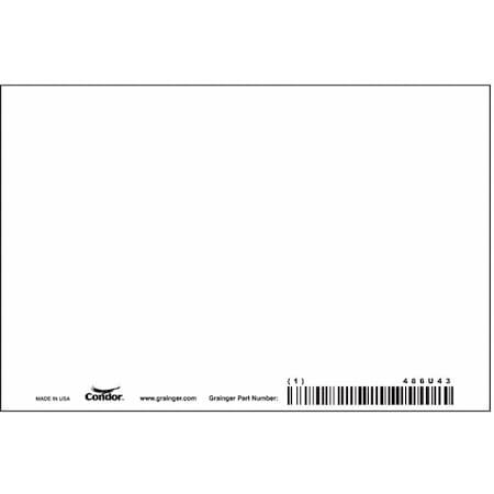 Blank Sign, 6" W, 4" H, No Text, Plastic, White