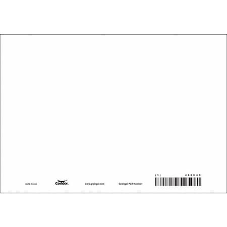 Blank Sign, 10" W, 7" H, No Text, Plastic, White
