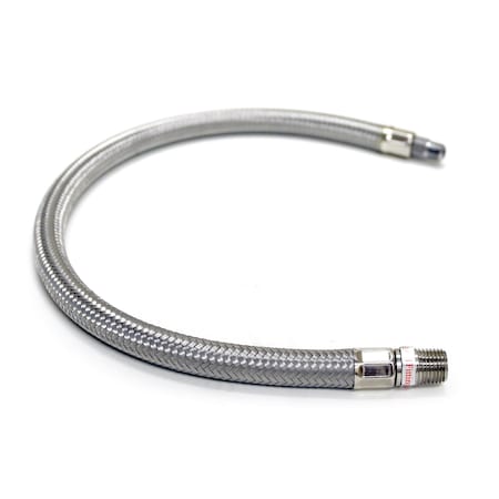 SS Braided Leader Hose,1/8"M to 1/4"F Sw
