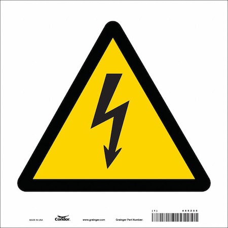 Electrical Sign,10" W,10" H,0.004" Thick