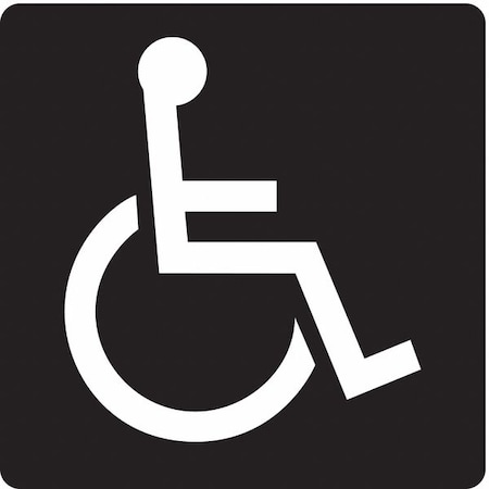 No Header, WHEELCHAIR SYMBOL, 6 in W x 6 in H, Square, Modified Acrylic