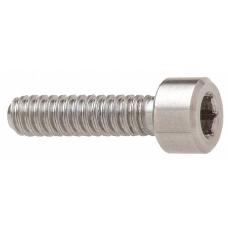 1/4"-20 Socket Head Cap Screw, Socket, Plain 316 Stainless Steel, 7/8 in Length
