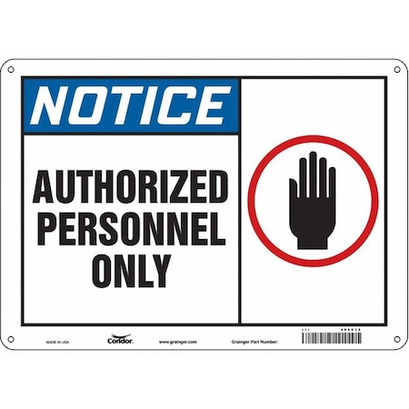 Safety Sign, 10 in Height, 14 in Width, Polyethylene, Horizontal Rectangle, English, 486Z36