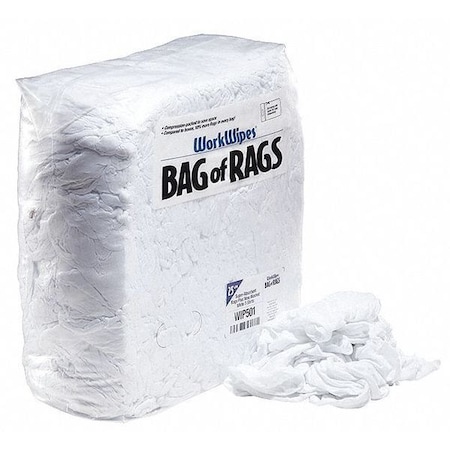 T-shirt Rags 25 lb. Cotton, White