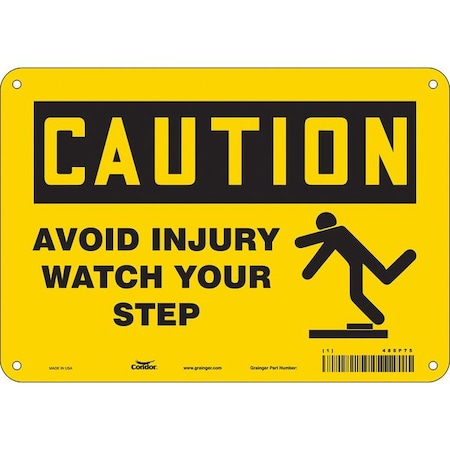 Safety Sign, 7 in Height, 10 in Width, Aluminum, Vertical Rectangle, English, 485P75