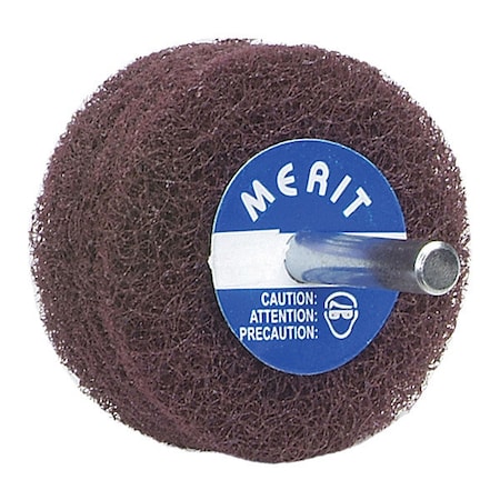Non-Woven Disc Wheel, 4 in Dia, 1/2 in W, 1/4 in Arbor Hole