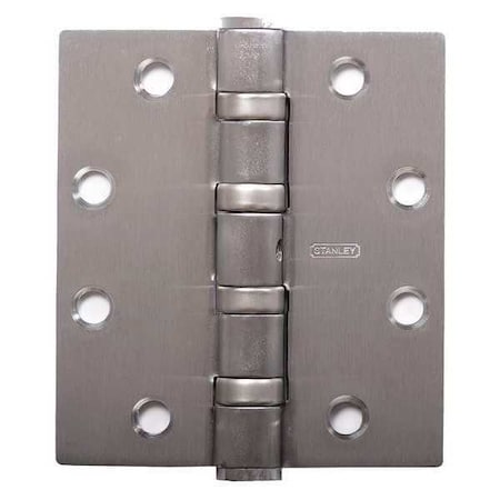 Door and Butt Hinge, Steel, Screw-On Mounting, 1 3/4 in Leaf W x 5 in Leaf H, Satin Chrome
