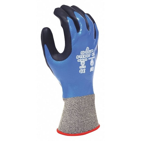 Cut Resistant Coated Gloves, Cut Level A4 ,Double Dipped ,Nitrile ,Smooth ,M 1 PR