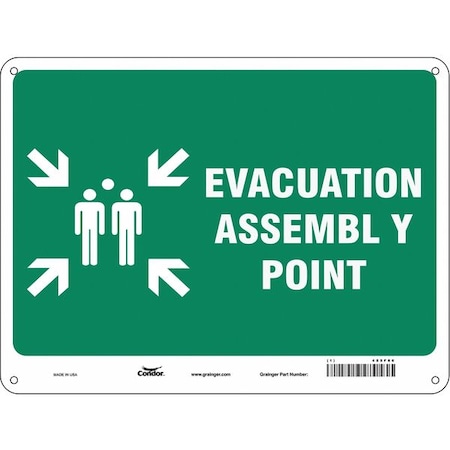 Safety Sign, 18 in Height, 24 in Width, Polyethylene, Horizontal Rectangle, English