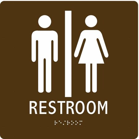 RESTROOM, 8 in W x 8 in H, Square, Modified Acrylic, 486G63