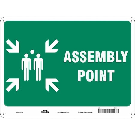 Safety Sign, 18 in Height, 24 in Width, Aluminum, Horizontal Rectangle, English