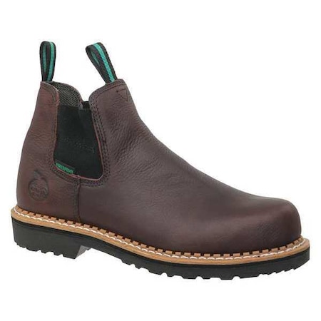 Men's Waterproof Chelsea Work Boot, 8 M, Steel Toe, 5 in H, Soggy Brown, GR530