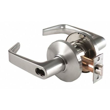 Door Lever Lockset,2-3/4" Strike Dim