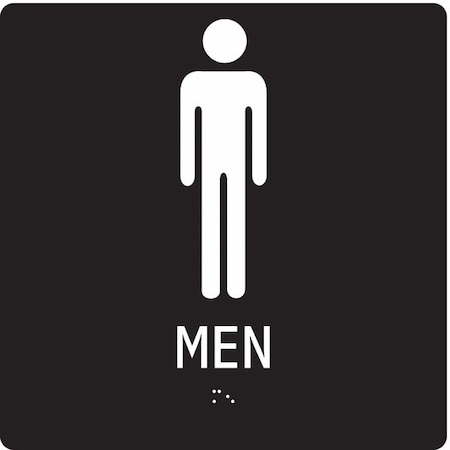 MEN, 8 in W x 8 in H, Square, Modified Acrylic, 486G76