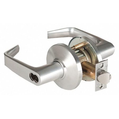 Door Lever Lockset,2-3/4" Strike Dim