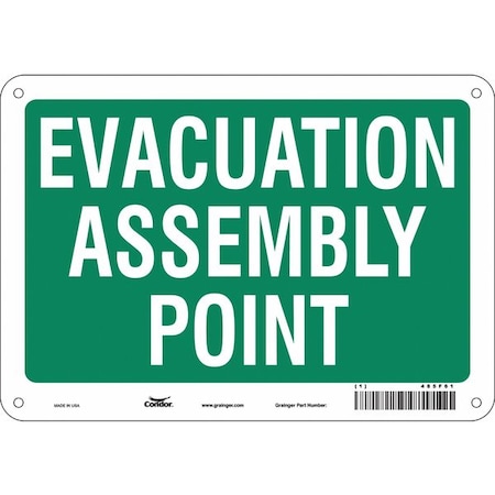 Safety Sign, 7 in Height, 10 in Width, Aluminum, Vertical Rectangle, English