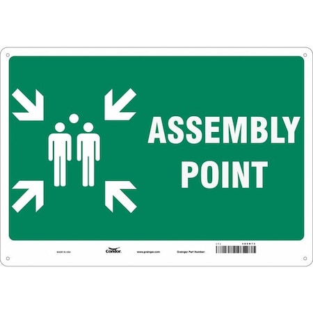Safety Sign, 14 in Height, 20 in Width, Aluminum, Horizontal Rectangle, English