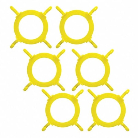 Cone Connector, 5" L, Yellow, Polyethylene, PK6