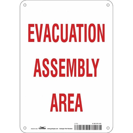 Safety Sign, 10 in Height, 7 in Width, Aluminum, Horizontal Rectangle, English