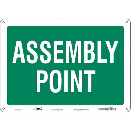 Safety Sign, 10 in Height, 14 in Width, Aluminum, Horizontal Rectangle, English