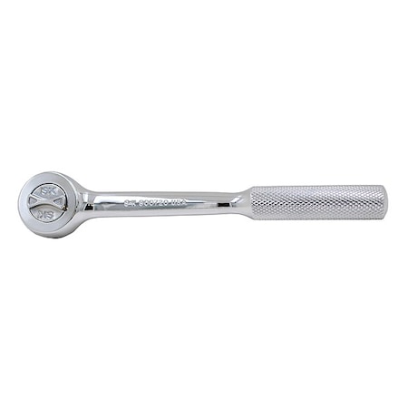 3/8" Drive 80 Geared Teeth Round Head Style Hand Ratchet, 5" to 10" L, Chrome Finish